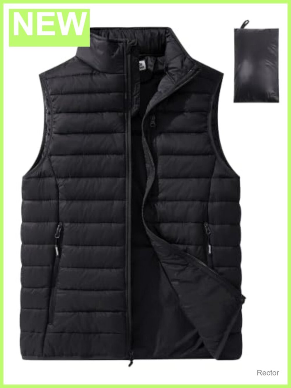 Men's Winter Puffer Vest Lightweight Insulated Sleeveless Zip Quilted Packable